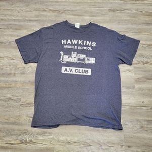 Stranger Things Hawkins Middle School AV Club Men's Graphic T-Shirt XL